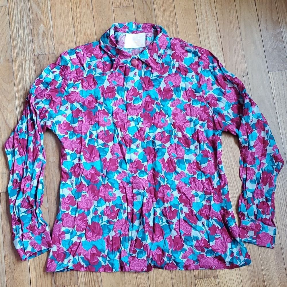 Country Sophisticates By Pendleton floral button down Size 10 Vintage